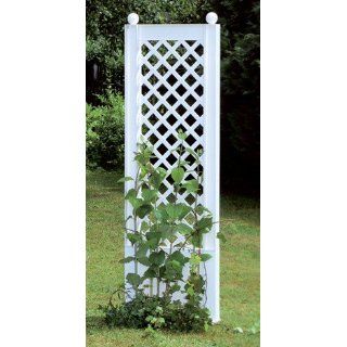 Spalier, 43 x 140 x 6 cm, mit Erdspießen, weiß Garten