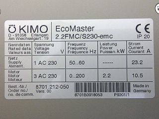Digitaler Frequenzumrichter 2,2 kW EcoMaster 2.2FMC/S230 emc NEU