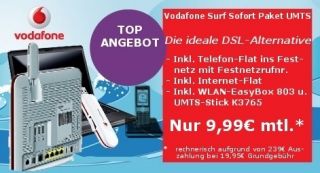 Vodafone Surf Sofort Paket UMTS + 239€ Auszahlung   rechnerisch 9