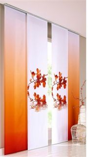 St SCHIEBEGARDINE VORHANG 57 x 245 WEIss ORANGE ORCHIDEE