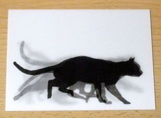 LP231 LM Lentikular Postkarte Karte schwarze Katze Panther Wackelbild