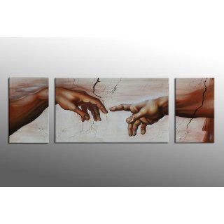 Michelangelo 3 Bilder 165x50 KOMPLETT Handgemalt   fertig gerahmt auf