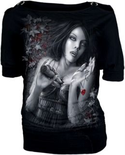 Gothic Fantasy Emo T Shirt Top Bluse Vampir L 40 Neu