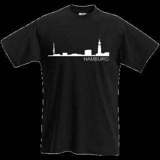 Shirt HAMBURG Stadt Silhouette Skyline Ansicht 265