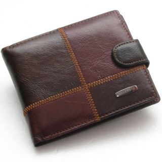 Mens Genuine Leather Bifold Wallet Purse with Coin Pocket 262