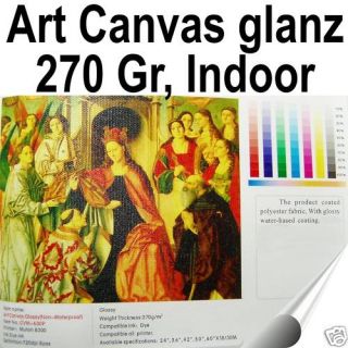 Polyester Inkjet CANVAS 270g glanz 1,07x18m 3,6€/M² für designjet
