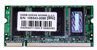 Transcend TS256MIB0030 256MB PC2100 SODIMM RAM (A151)