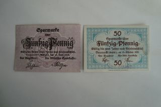 096) Notgeld Neumarkt in Schlesien 2x 50 Pfennig 1919