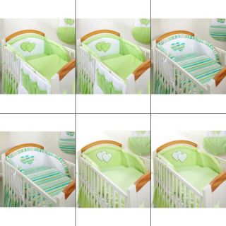 tlg. BabyBett Set Bettwäsche Nestchen mit Herzapplikation für Bett