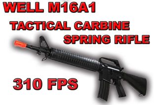 310 FPS M16A1 Airsoft Gun WellFire Tactical Carbine Spring Rifle M16