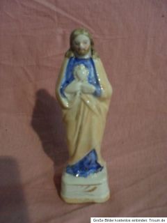 Alte Figur, Statue, Porzellan, Jesus, 14 cm