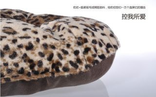 New Luxurious Leopard Print Pet Dog Cat Soft Bed House Kennel Small