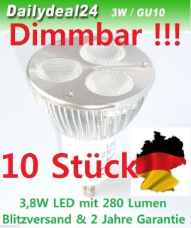 HIGH POWER SPOT 3W Led LAMPE LED WARMWEISS GU10 mit 280 Lumen