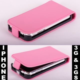 iPhone 3G & 3GS Rosa / Pink Handy Leder Tasche Hülle Etui Case Cover