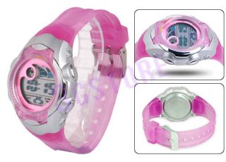 Pink Casual Alarm Digital Girls Children Sport Watch