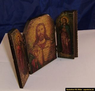Faltaltar Ikone Triptychon Reisealtar Reiseikone Altar Holz