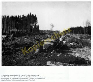 Reichsautobahn Arbeiter Feldbahn Hofoldinger Forst 1934