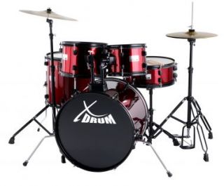 XDrum Rookie Studio Schlagzeug Komplettset Ruby Red & inkl. Schule