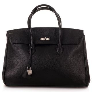 ROUVEN Black & Silver GRACE 40 Bag Leder Handtasche