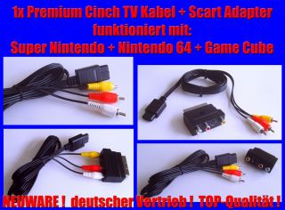 N64 Nintendo 64 + SNES Super Nintendo Scart Kabel AV Chinch TV Kabel