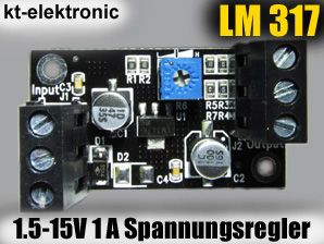 1x Linear Spannungsregler Modul 1A 1.5 15V einstellbar LM317