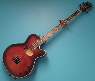 Washburn AB40 4 String Acoustic Electric Bass with Case
