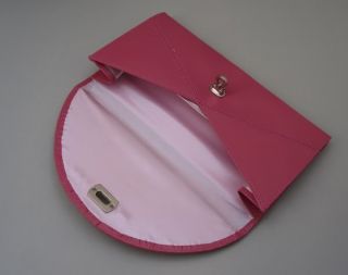 Envelope Vintage Clutch Kuvert Tasche Echtleder pink