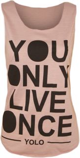 Top Damen YOLO Trägerhemd Aufdruck Ärmellos T Shirt You Only Live