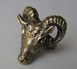 Widder Ring Blogger Vintage altgoldfarben rams head