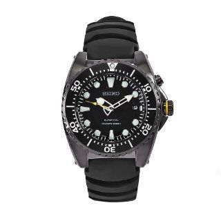 Black Anodized Stainless Steel Kinetic Dive Black Dial Rubber Strap