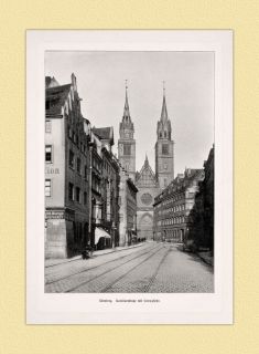 Nürnberg Karolienenstraße mit Lorenzkirche AUS UNSER BAYERNLAND