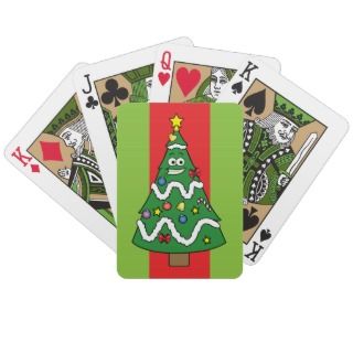 Christmas Tree Guy Cartoon Playing Cards