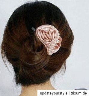 Blüten Rose PERLEN Haarschmuck Haarspange Haarklammer 6 Farben zur
