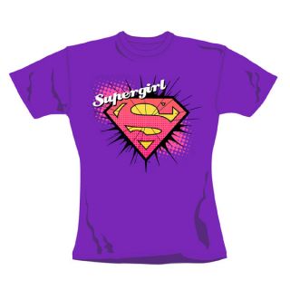 Superman Girlie T Shirt Supergirl Comic Logo Grösse XL