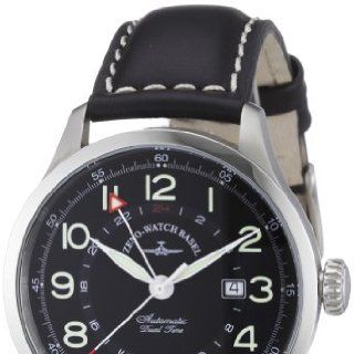 Zeno Watch Basel Herren Armbanduhr XL Retro Tre Analog Automatik Leder