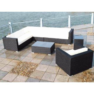 Loungemöbel Set HAITI schwarz Polyrattan Terrasse