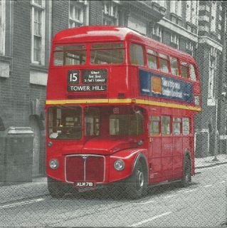 Napkins Roter Londoner Doppeldeckerbus London England #359
