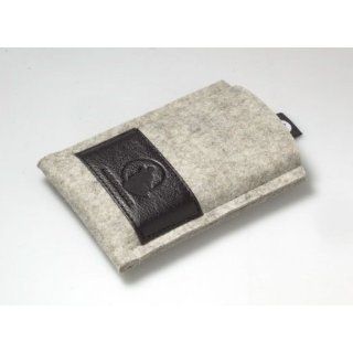 Wolfsrudel Sony Xperia S Wollfilz Tasche   Hellgrau (100% Handmade in