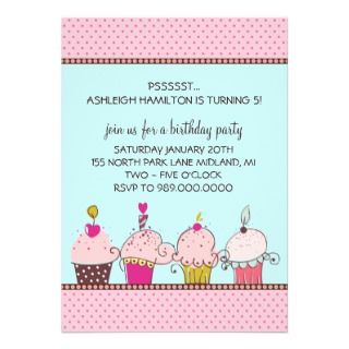 Cupcakes Kids Birthday Party Invitations by whupsadaisy4kids