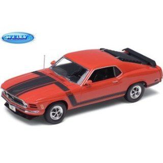 FORD MUSTANG BOSS 302 ROT TUNING 1970 RED METALLMODELL 1/18 WELLY