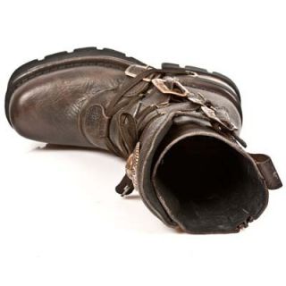 New Rock Schuhe 373 Boots Biker  Stiefel Steampunk Gothic Braun