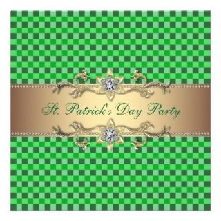 Green Gold Green St. Patricks Day Party Invitation