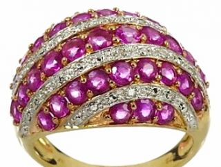 Harry Ivens IV Ring GG 375 Rubine und Diamanten