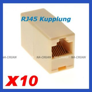 10x RJ45 Kupplung Kabel Adapter Verbindung Verbinder