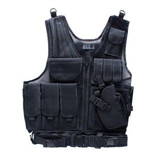 GS Weste Tactical schwarz mit Holster und Magazintaschen 