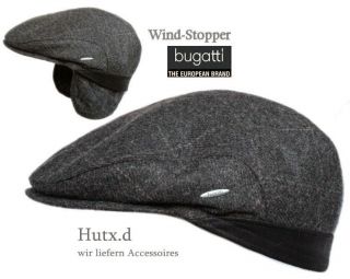BUGATTI Cap Windstopper Flatcap Wintercap Schiebermütze Schirmmütze