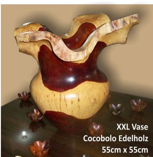 Vase Cocobolo Edelholz Unikat, handgefertigt xxl
