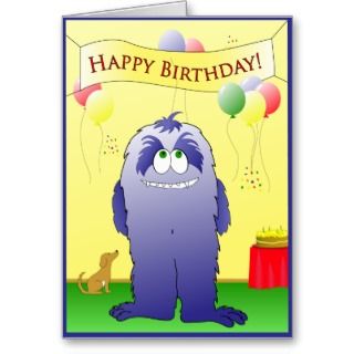 Monster Happy Birthday Greeting Card