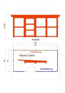 Voliere/Schutzhaus 409/200 Frettchenstall Hühnerstall Hundezwinger