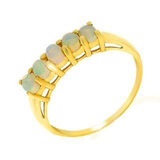 Damen Ring 9 Karat (375) Gelbgold Gr. 54 (17.2) 5 Opal 145R0167 01/9